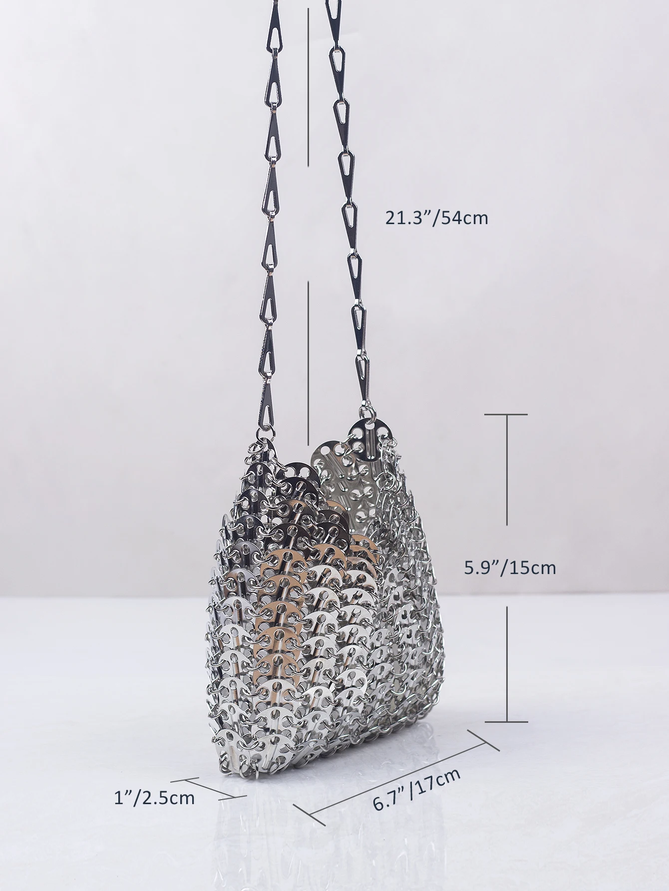 2024 hot metal sequins large-capacity mobile phone crossbody chain bag handmade bag women\'s fashion trendy model