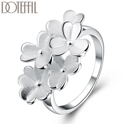 Anello di fiori Color argento per gioielli con ciondoli regalo per feste di fidanzamento di nozze di moda donna