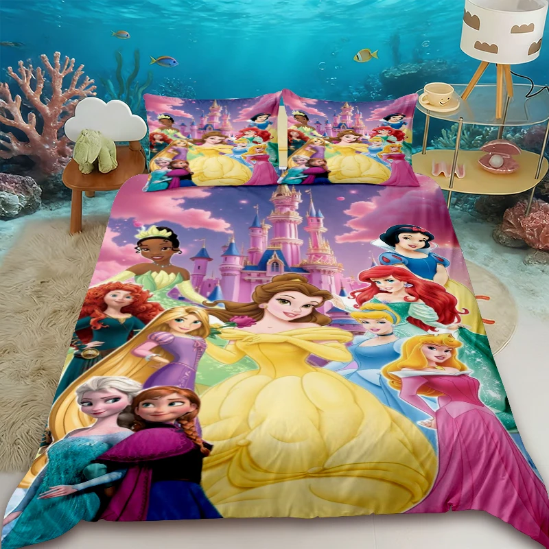 

Disney Princess children's gift bedding set, including one duvet cover and two pillowcases. Comfortable Single and double sizes.