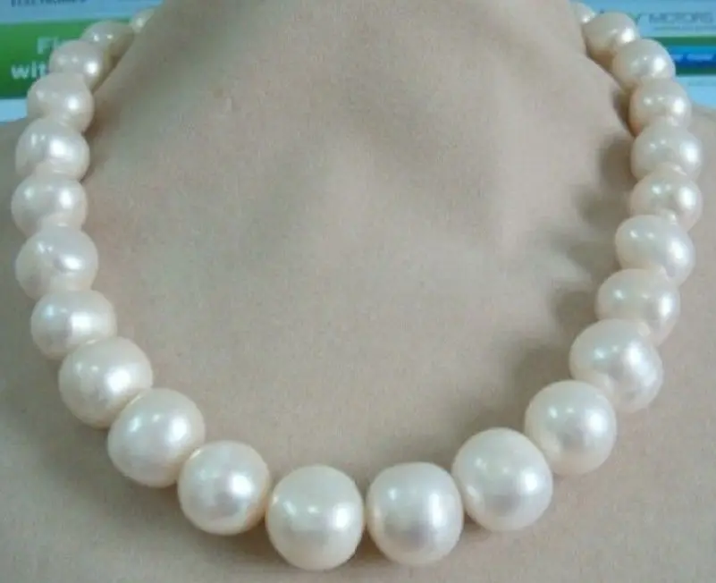 

HUGE11~13MM SOUTH SEA GENUINE WHITE PEARL NECKLACE 14k/20