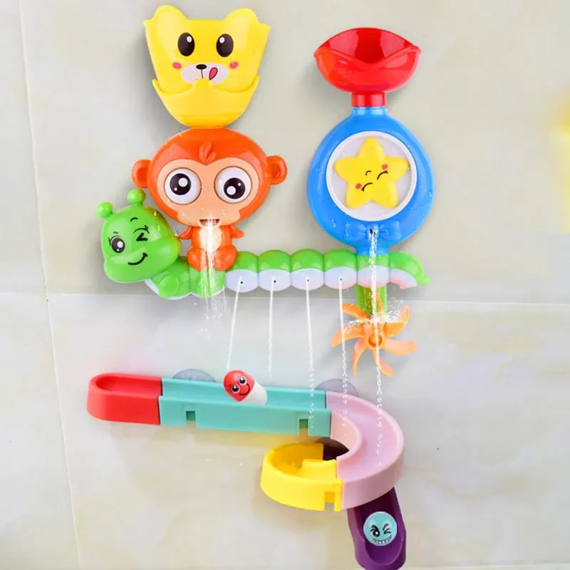 Baby Bath Toy Water Games Kids Bathroom Monkey Caterpilla Bath Shower Toy Boy Girls Birthday Gift Clouds Flowers Shower Bath Toy