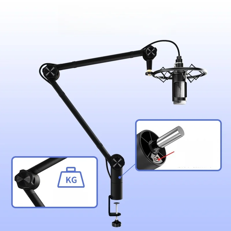 Microphone stand desktop universal folding lazy person cantilever live streaming karaoke microphone stand shockproof