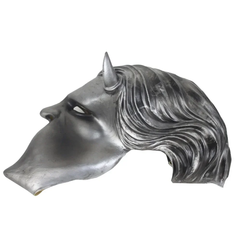 قناع فرقة الغول غير المسمى من اللاتكس أقنعة تنكرية لفرقة الغول غير المسمى قناع شبح القرن الفرقة أقنعة الهالوين قناع وجه كامل شبح القرن #6