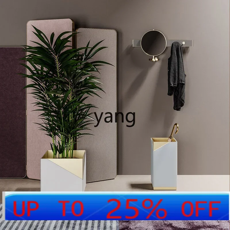 

Lcx stainless steel umbrella bucket hotel umbrella frame soft-mounted floor-to-ceiling door storage rack