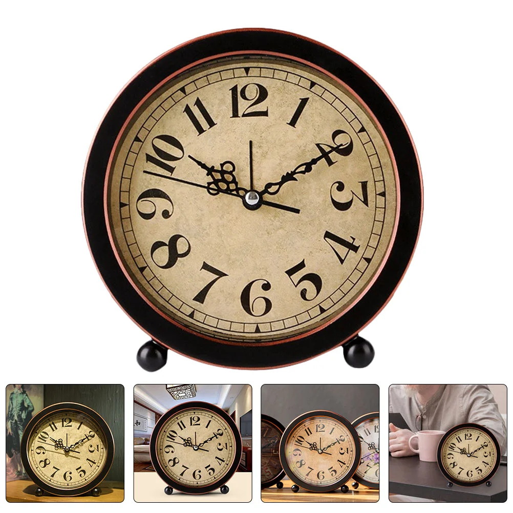 Alarm Clock for Daily Use Desktop Retro Tabletop Bedside Mute Home Decorative Vintage