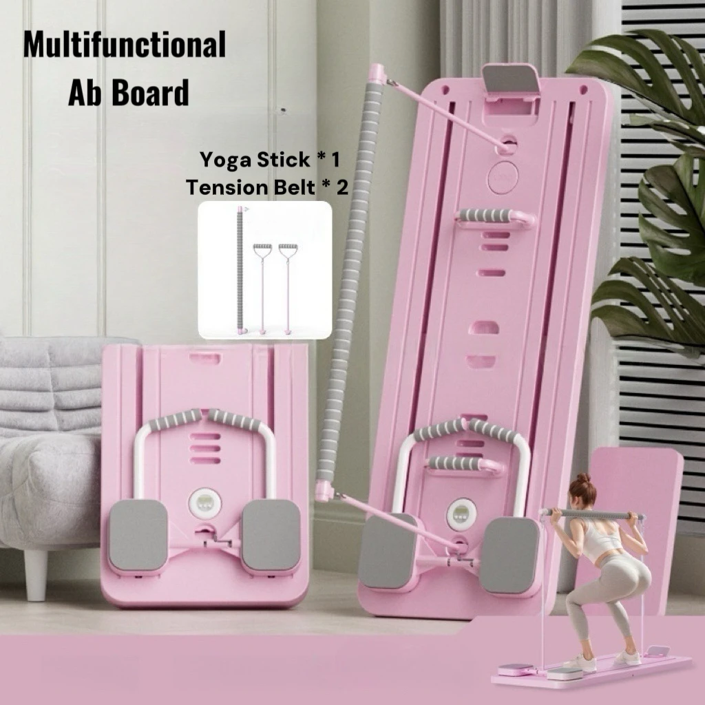 6‑in‑1 Durable Plastic Foldable Pilates Sliding Reformer Board Multi‑Purpose Home Workout Set