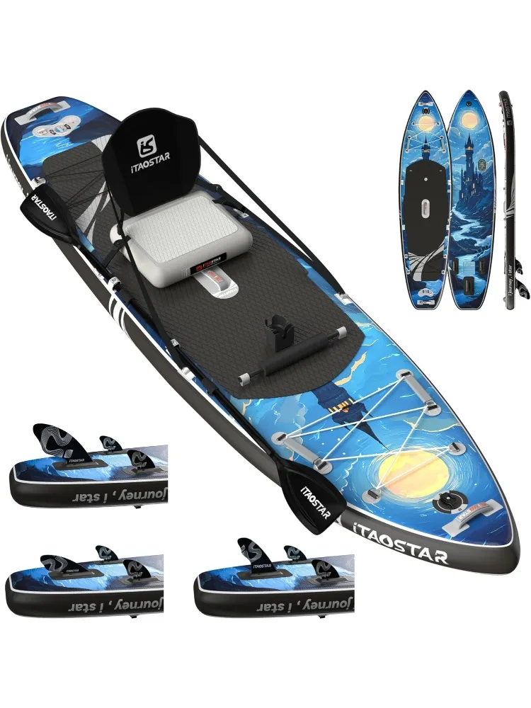 

Надувная доска для серфинга стоя размером 11 футов 6 x 35 дюймов с сиденьем — устойчивая доска для SUP для взрослых — портативная доска для серфинга для йоги, Sur