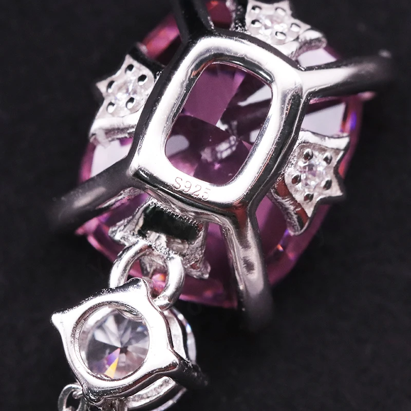 WZ YINGTUO Crushed Ice Cubic Zirconia Necklace High Carbon Diamond Pendant CZ Women Jewelry for Wedding Party Gift