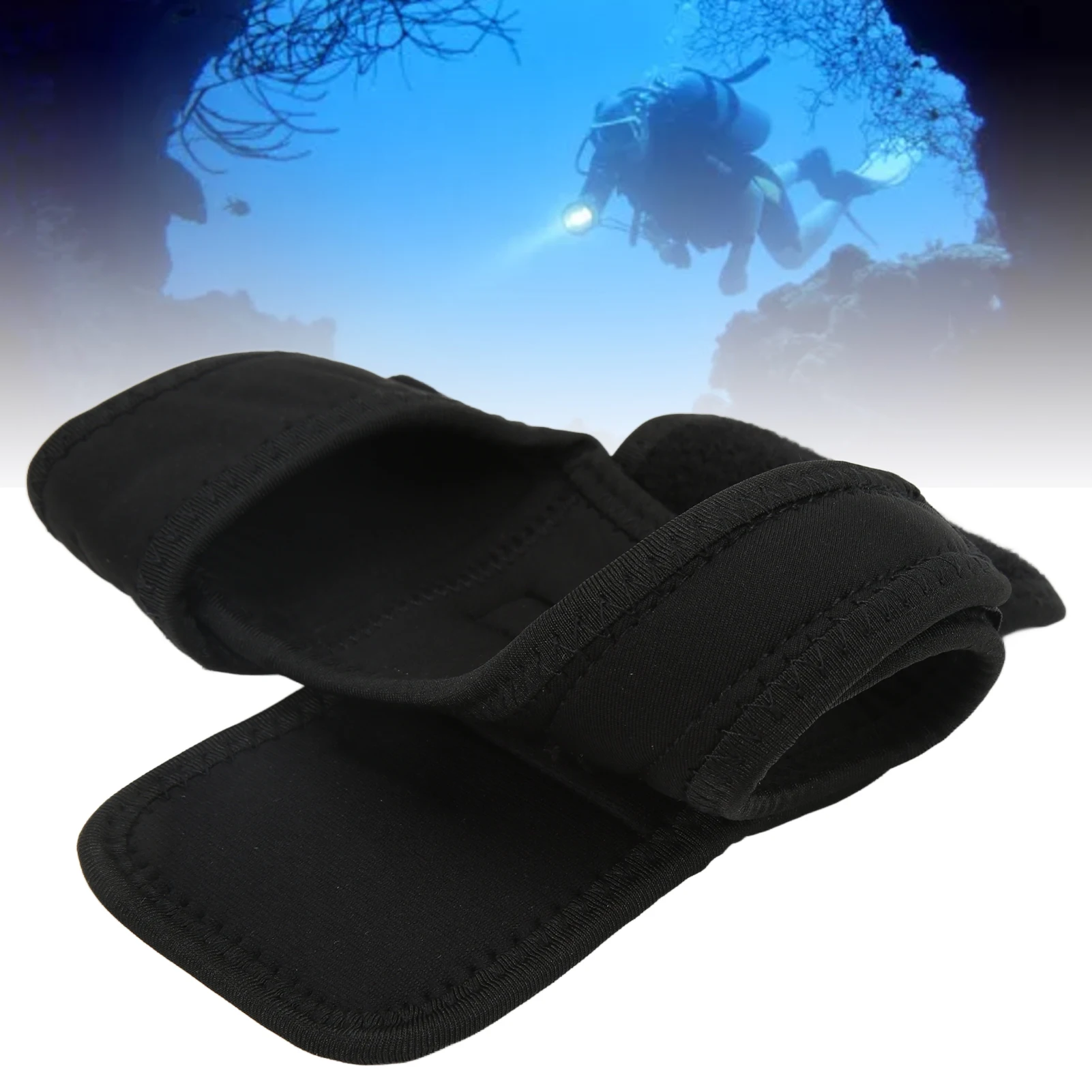 

1pc Black Diving Torch Wrist Sleeve Elastic Dive Flashlight Hand Back Holder Universal One Size For Underwater Diving