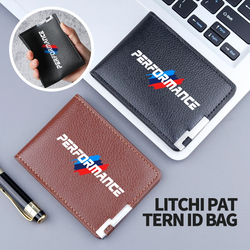 Fashion PU Litchee Pattern Car Men Coin Purse Wallet Card Holder For BMW E91 E92 E93 E60 F10 F30 E39 E36 E87 X3 X5 E70 E46 E90