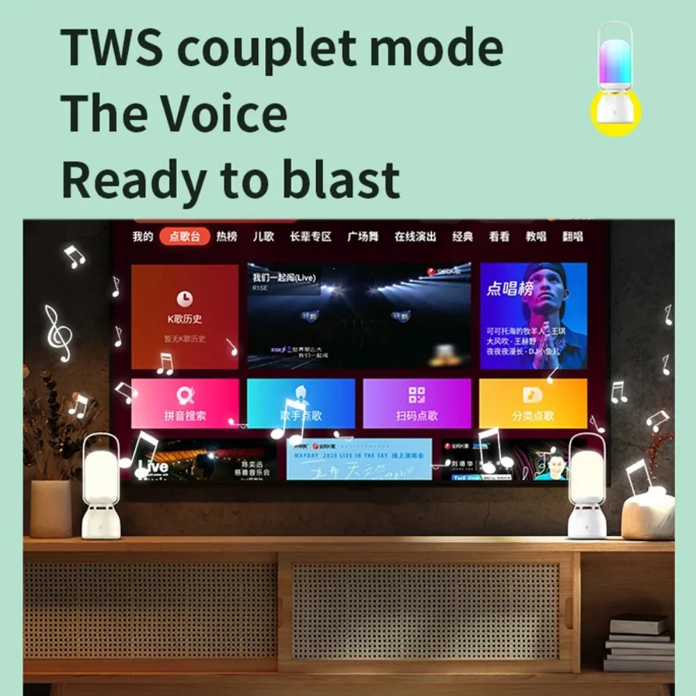 Portable Bluetooth Speaker Wireless Outdoor Camping Light Connection Bluetooth Soundbar Colorful Atmosphere Light Music Play