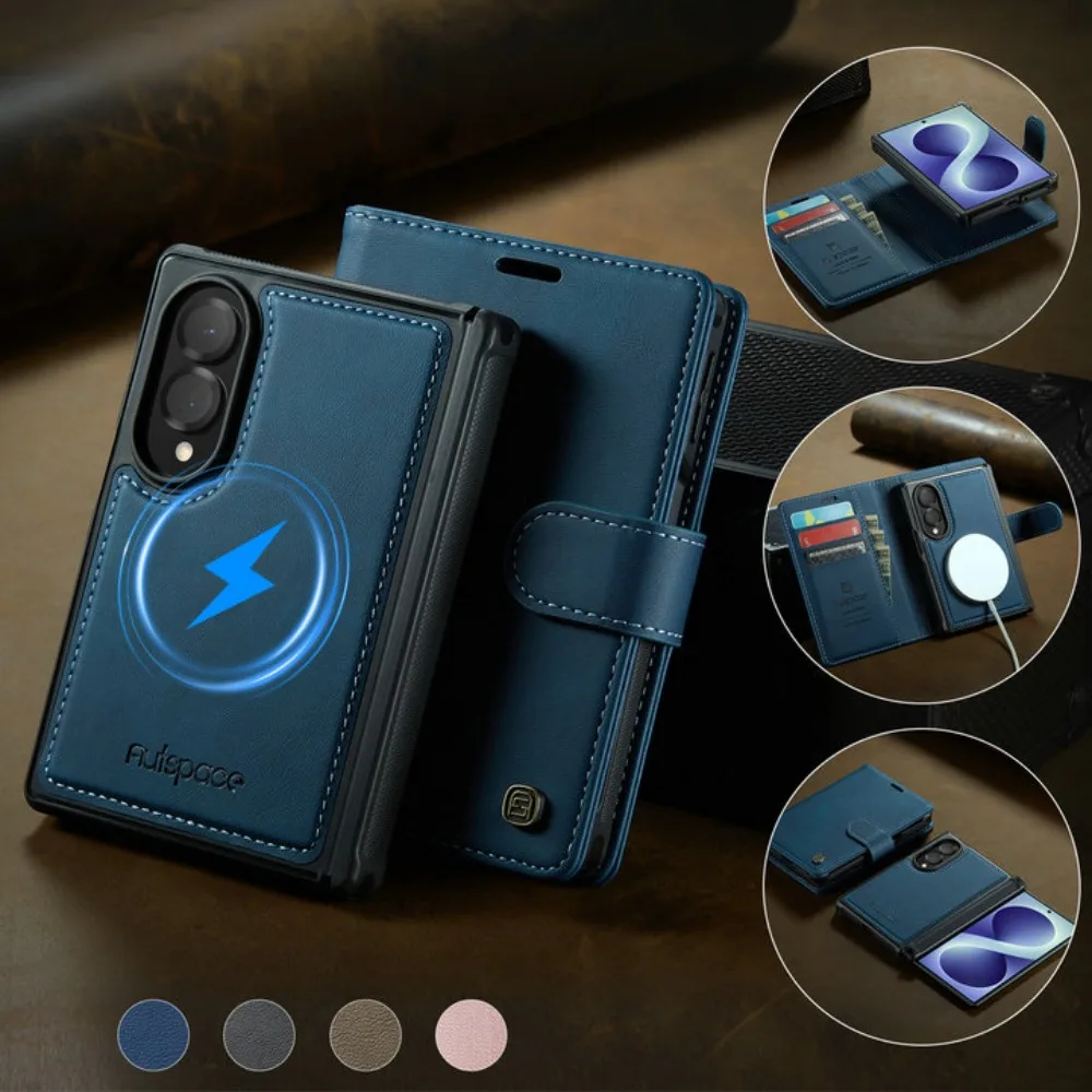 Etui Z Fold8 5G 2026 Flip Case do Samsung Galaxy Z Fold 8 2w1 Odpinany Skórzany Portfel Magnetyczny Funda do Galaxy Z Fold8 Szeroka Osłona