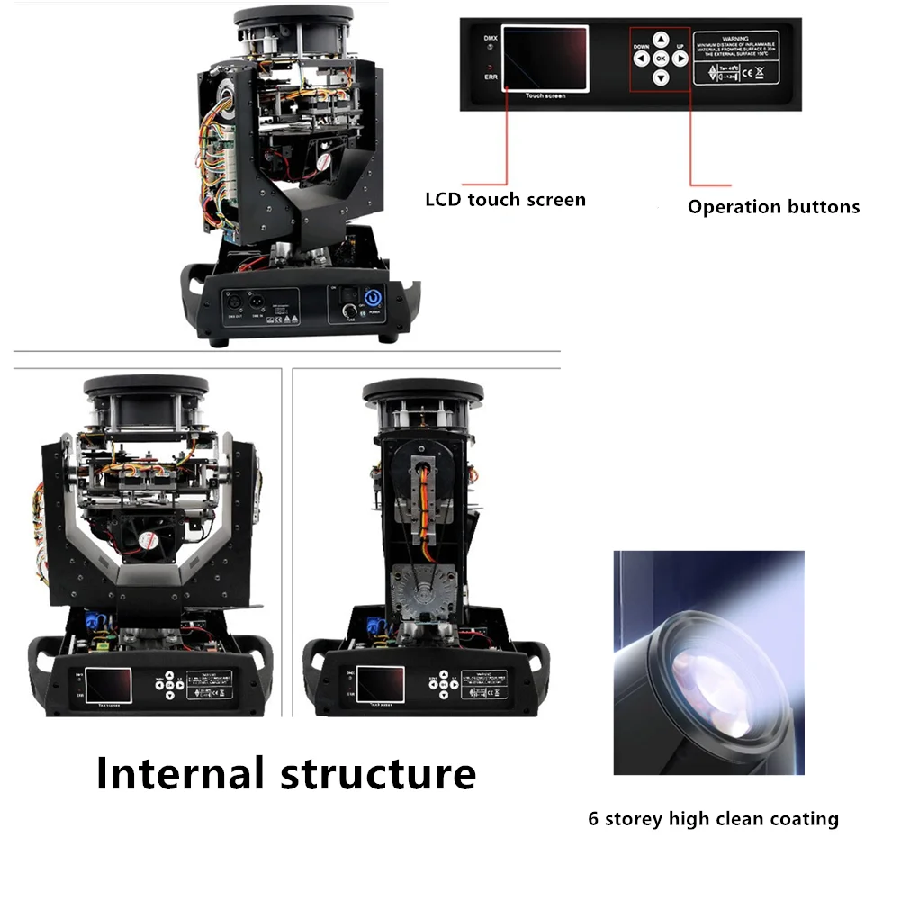 Imagem -03 - Rotatable Honeycomb Prism para Boate Party Iluminação de Palco Profissional Lâmpada de Botão 7r Moving Head Lighting 230w