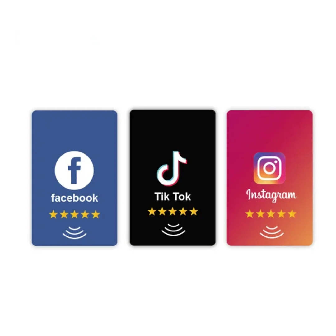 Custom NFC PVC Stand Social Media Review Bank Restaurant Store NFC Tap Card Display Stand