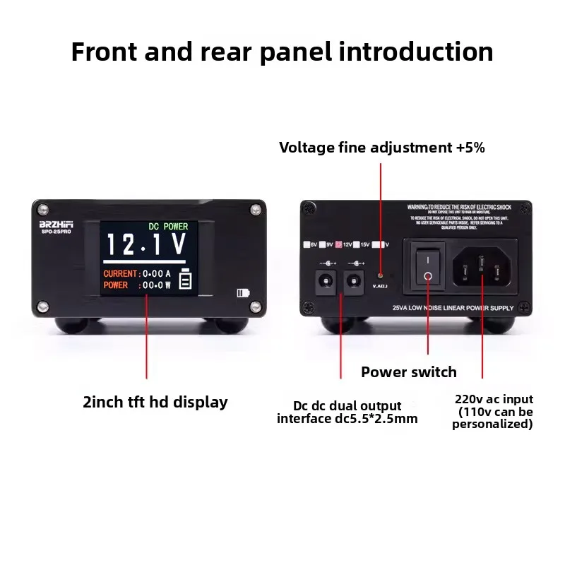 SPD-25PRO SPD-50PRO Low Noise Linear Regulated DC Power Supply 25W Multi Output 5V 12V 15V 110V/220V Input