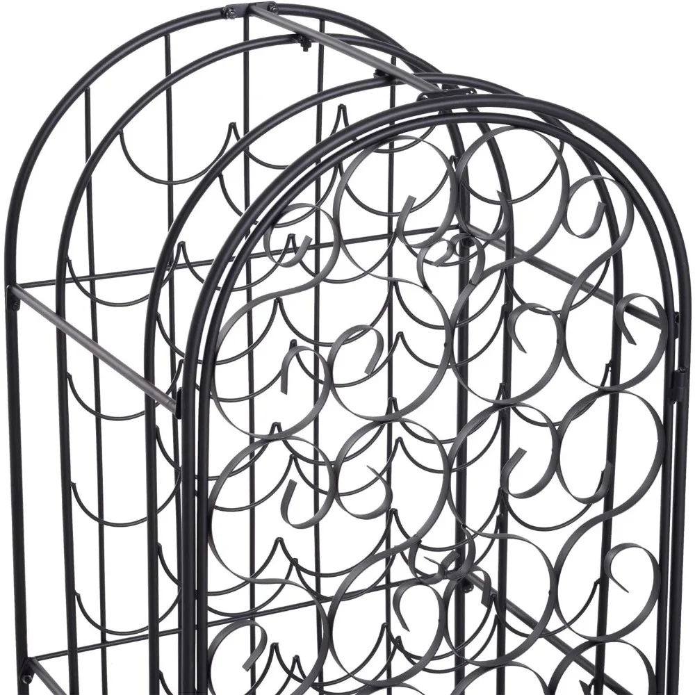 ตู้เก็บไวน์เหล็กดัดสีดำ 35 ขวด พร้อมกุญแจล็อค - ยี่ห้อ HOMCOM