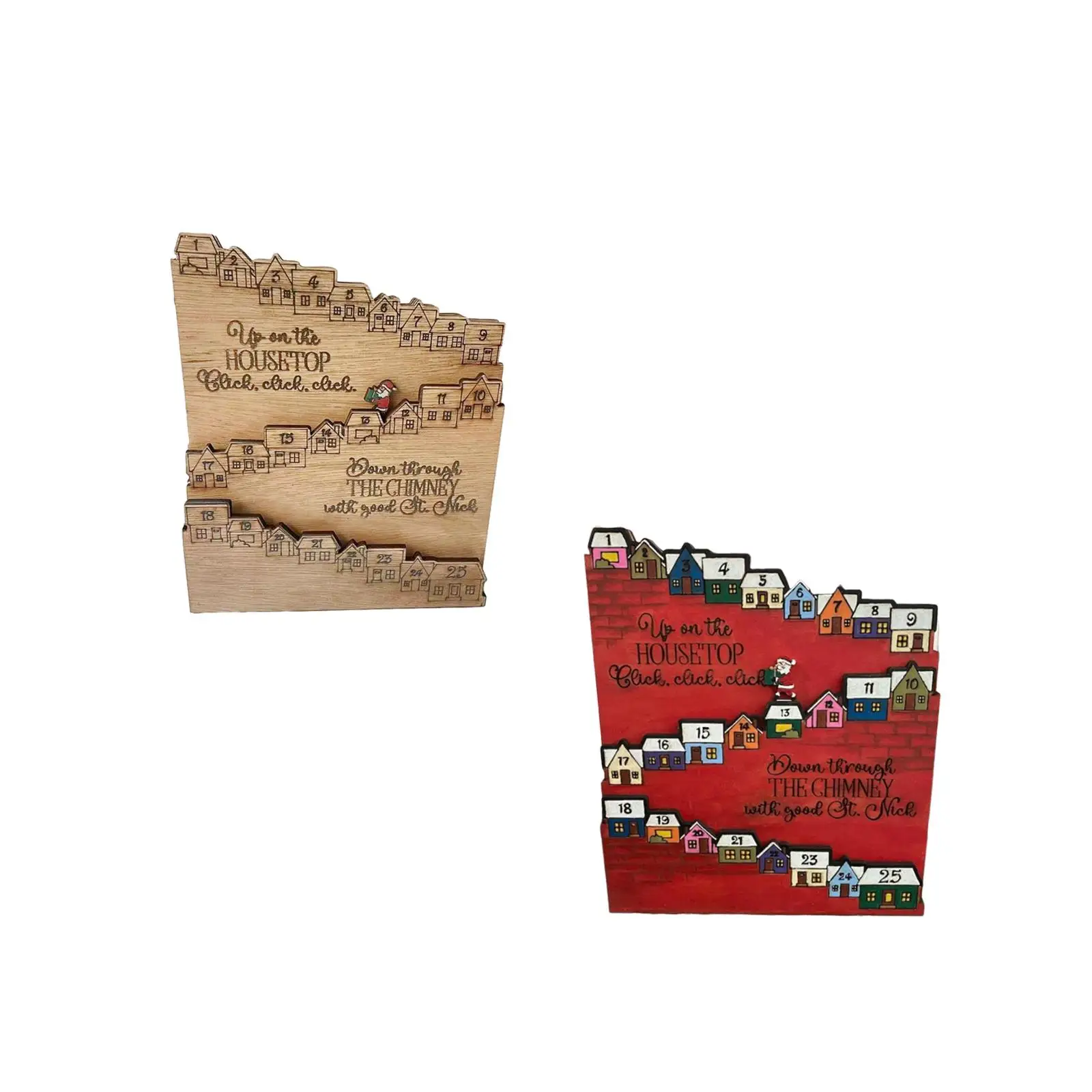 Christmas Calendar Reusable for Home Decor Birthday Gift Removable Santa Claus Table Calendar Wood Ornament Advent Calendar