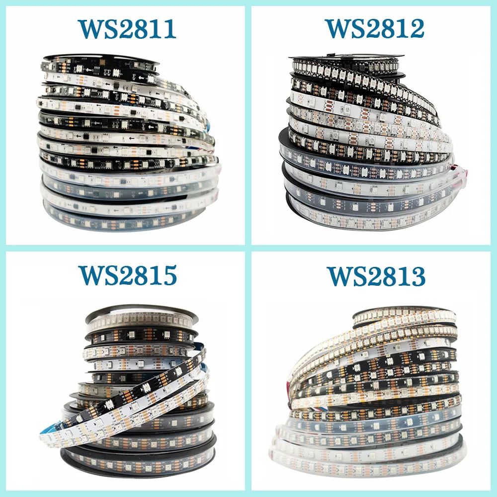 WS2812B WS2811 WS2815 WS2813 RGB LED Strip Individually Addressable 30/60/144Pixels/Leds/M Tape Light IP30/IP65/IP67 DC5V-DC12V