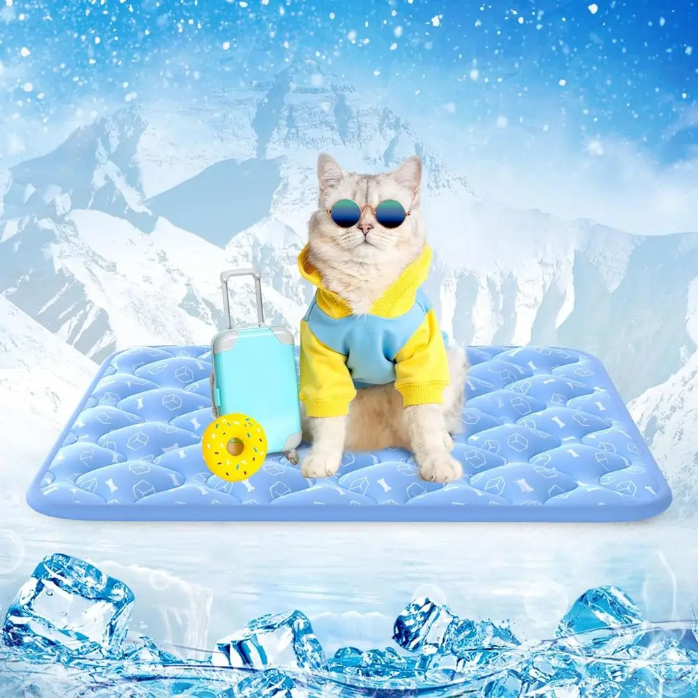 

Ocean Blue 24x18 Dog Cooling Mat 2.0: Thick, Durable, Waterproof, Color-Changing, Washable & Non-Toxic for Dogs and Cats
