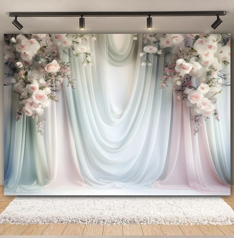 Wedding Flower Backdrop for Photography Floral Arch Bridal Shower Maternity Portrait Adult Birthday Party Photo Background Decor