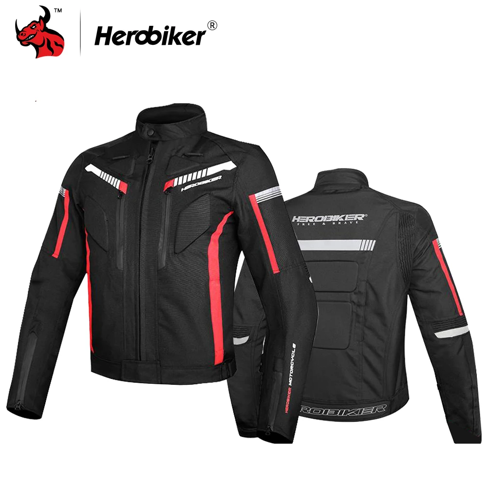 HEROBIKER Men Motorcycle Jacket Waterproof Moto Jacket Motorcycle Windproof Motorbike Riding Moto Jacket With Remove Linner