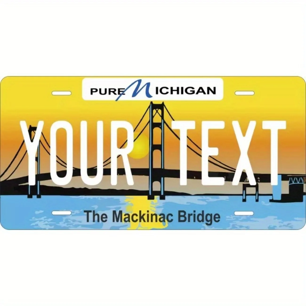 Anpassbares MI-Nummernschild – personalisierte 12- bis 6-Zoll-Größe (spiriert, zealousisches Design, maßgeschneiderter Text) zur Dekoration.