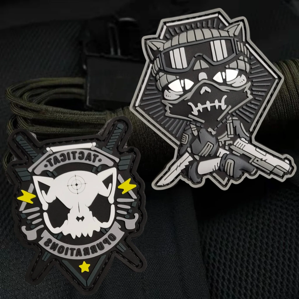 Tactical Cat PVC Patch PATCHLAB Hook and Loop Patch Military Special Forces Morale Badge Army Armband Backpack Helmet Stickers