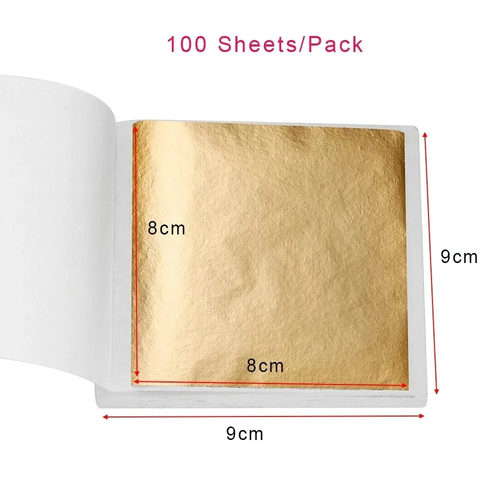 100sheets Imitation Gold Foil Paper Leaf Gilding DIY Epoxy Resin Silicone Mold Jewelry Making Filling Decorate Resin Crafts Tool