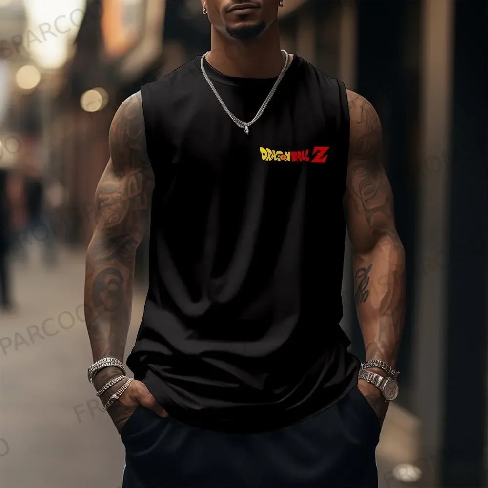 Dragon Ball Anime Goku periférico impreso puro algodón camiseta sin mangas 2025 gimnasio ropa deportiva Casual hombres suelta verano moda chaleco Topins
