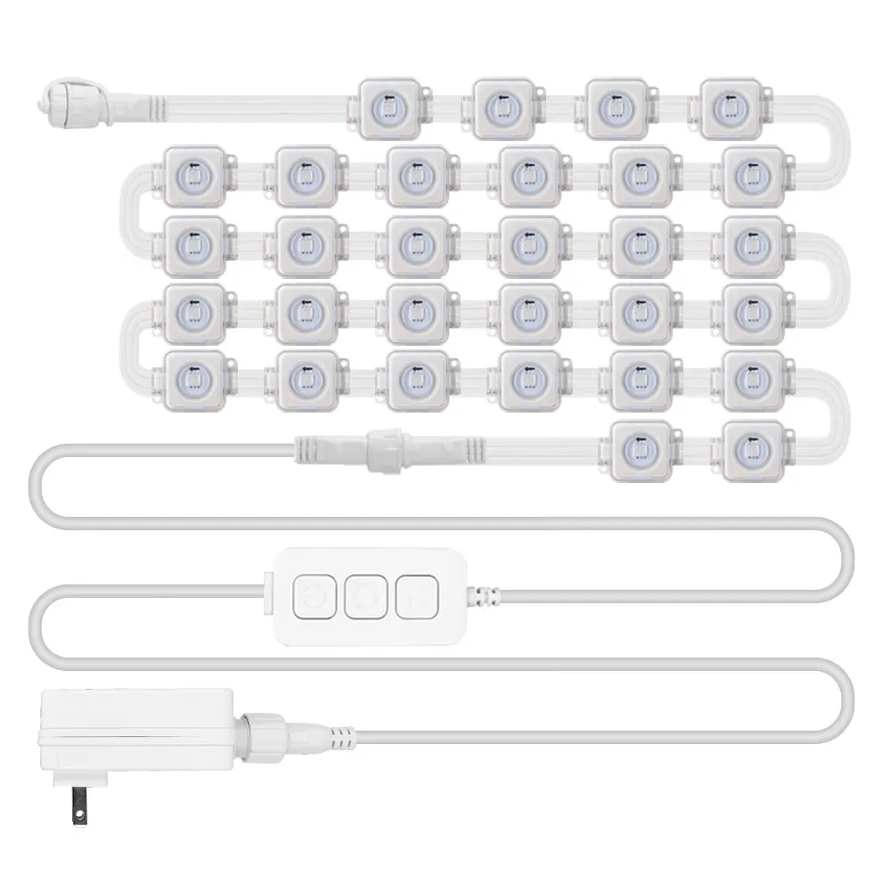 Imagem -03 - Outdoor Eaves Led Light String Impermeável 5054 16703ic Ws2812b 2.4g Bel Controlador Wifi Trabalhar com Alexa Google Home Assistant