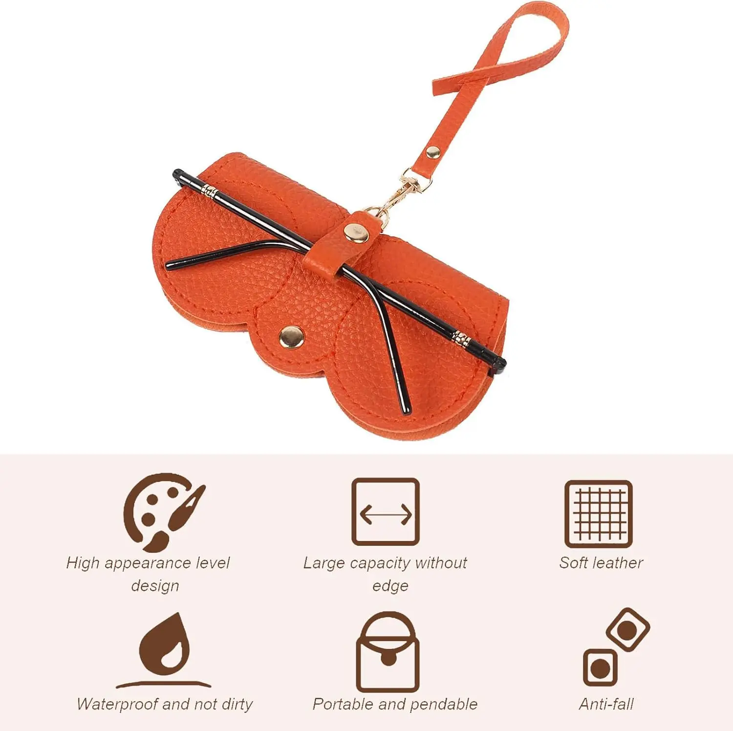 

2 Pack Leather Sunglass Case, Glasses Case Holder, Portable Soft Leather Sunglasses Bag, Slim Eyeglasses Pouch Men Women
