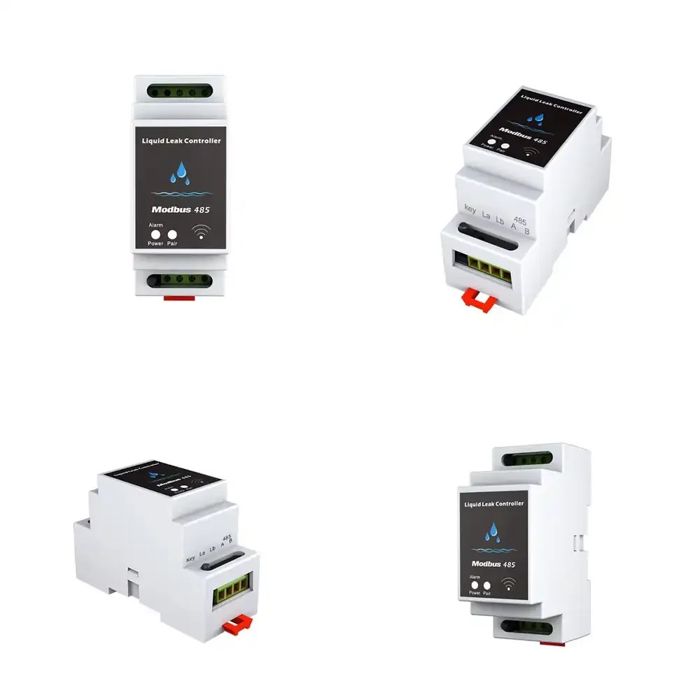 RS485 Dry Contact DIN Rail Water Leak Controller with WiFi and Customizable Leak Detection Cable