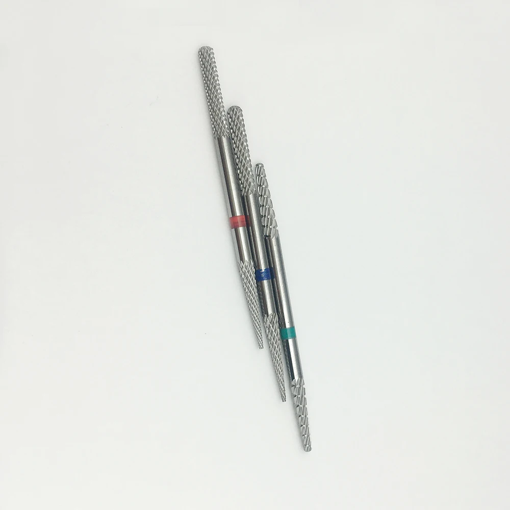 Brocas elétricas de manicure de carboneto de lado duplo, fresa, aparelho de rebarbas, lixas de unhas, ferramentas de pedicure, 1 peça