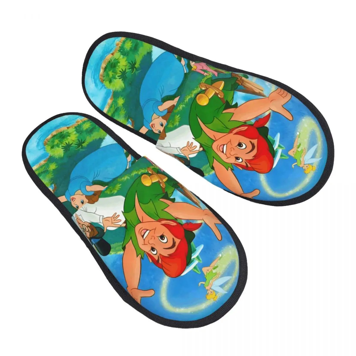 

Женские домашние тапочки с принтом Питера Пэна на заказ, уютные теплые пушистые тапочки из пены с эффектом памяти в стиле фэнтези в стиле аниме, домашняя уличная обувь