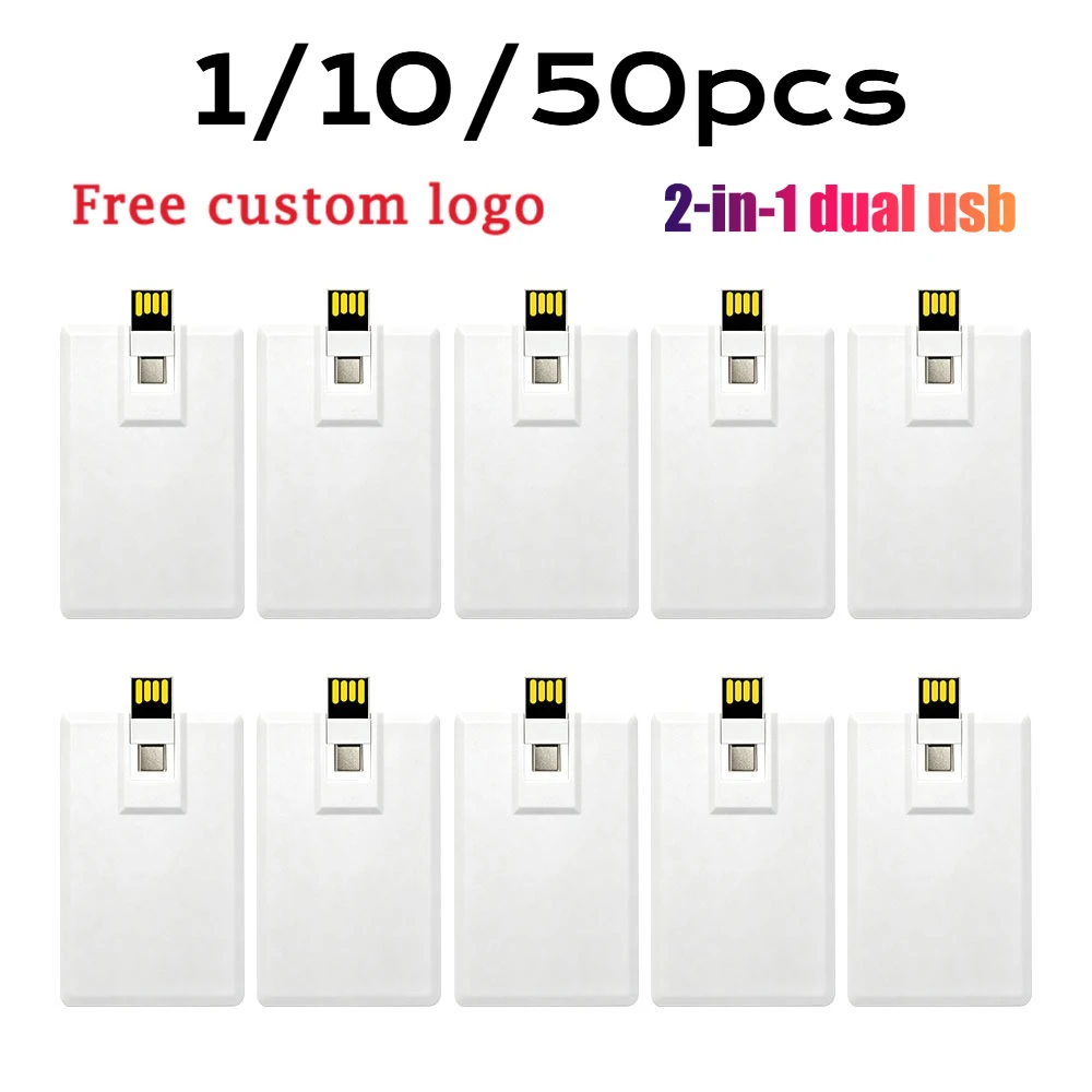 Lote de 1/10/50 Unidades de Memoria USB con Logotipo Personalizado Gratuito, Unidad Flash USB Tipo C de 128 GB, 2 en 1, Memoria USB de 64 GB, Giratoria, Creativa, para Regalo