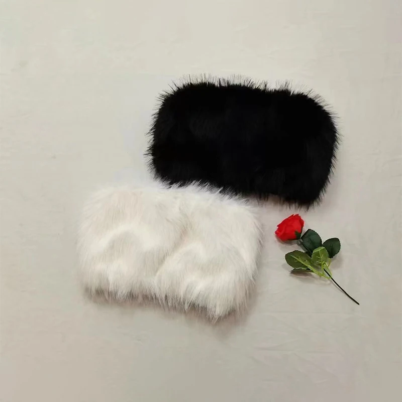 New Women Fuzzy Fur Crop Top Y2K Camisole Vest Sexy Bustier Corset Sleeveless Slim Fit Knit Tank Top for Party Club Daily Wear - view 6