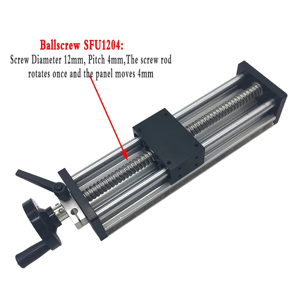 Positionszähler, manueller Schiebetisch, 100–500 mm, effektiver Hub, 50 x 80 mm, mobiles Panel SFU1605/1610 Kugelumlaufspindel, manuelle Linearführung
