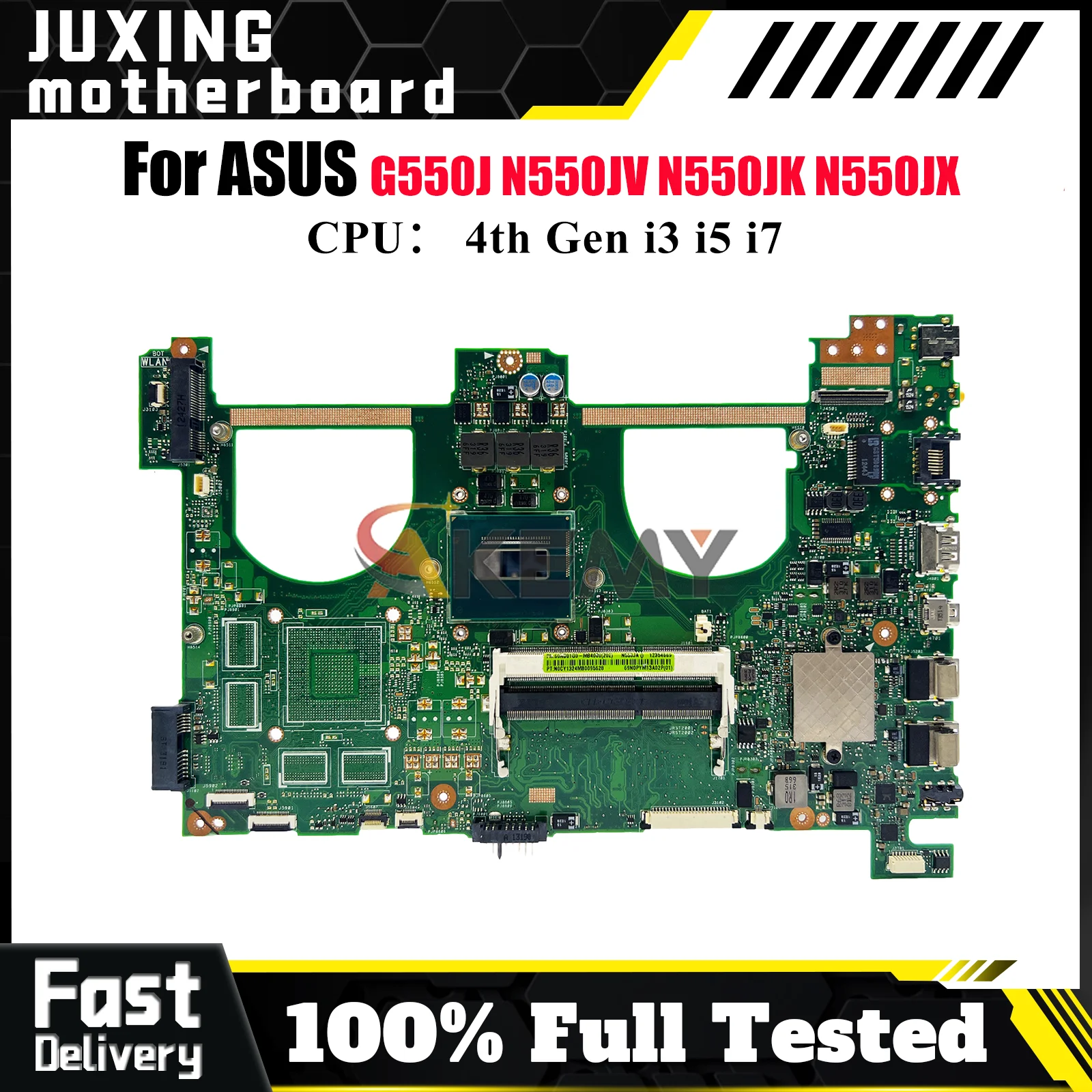 

N550JA Laptop Motherboard For ASUS ROG N550J N550JX N550JV N550JK G550J Notebook Mainboard With i3 i5 i7 CPU 100% tests OK stk