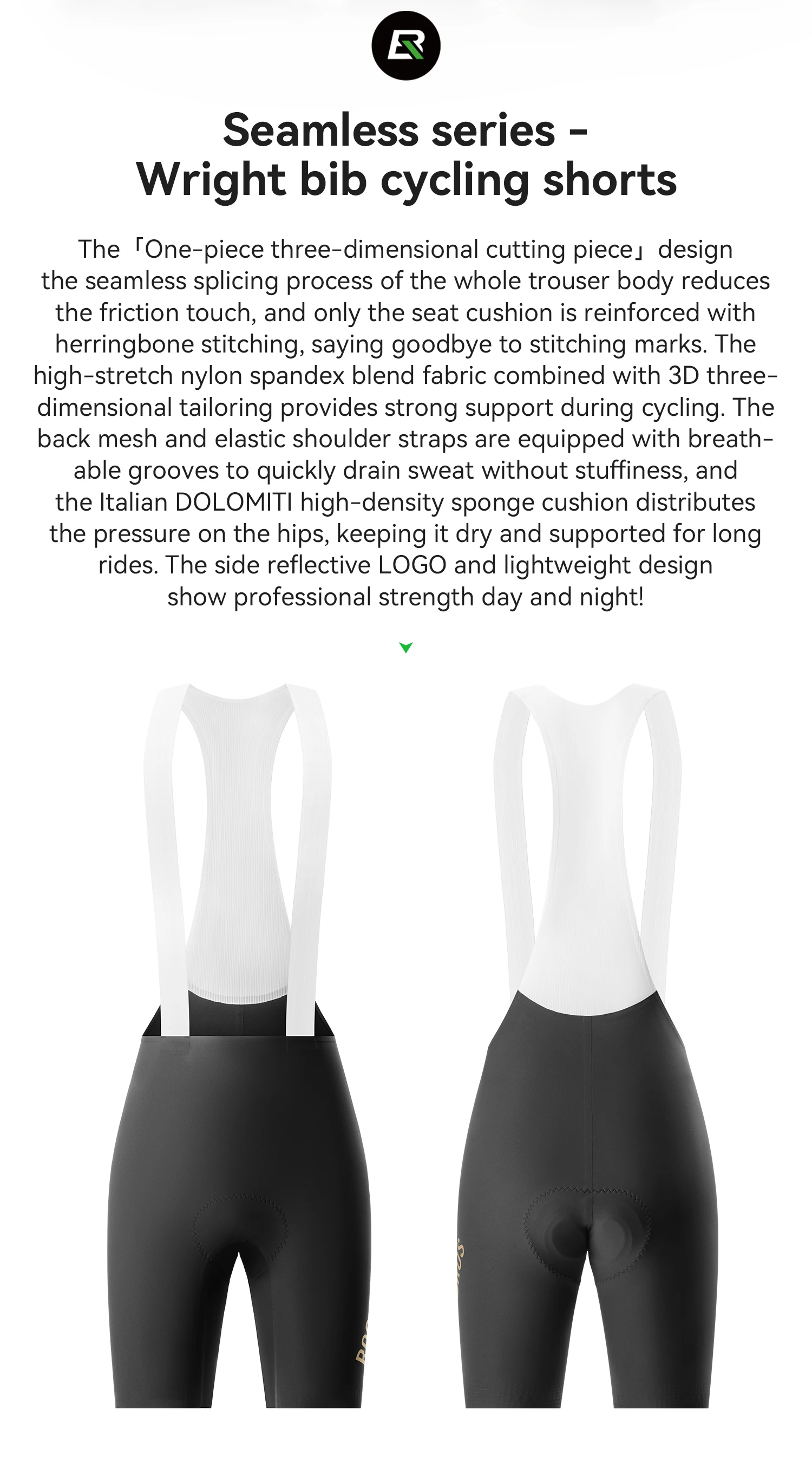 ROCKBROS Sommer-Radlerhose Hochelastisch Atmungsaktiv Rutschfest Bequeme DOLOMITI Polsterung Tights Herren Radlerhose – Detail 2