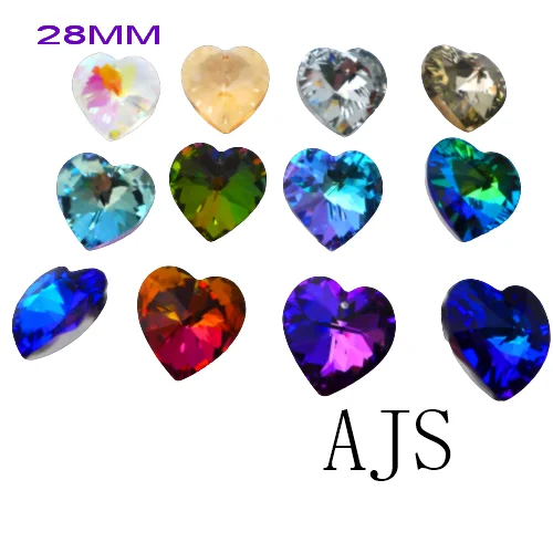 

12/18 pieces 28MM Love Heart 6228 Austrian Crystal Pendants AB Vitrail Bermuda Jewelry Earrings Necklace Hanging Free Shipping