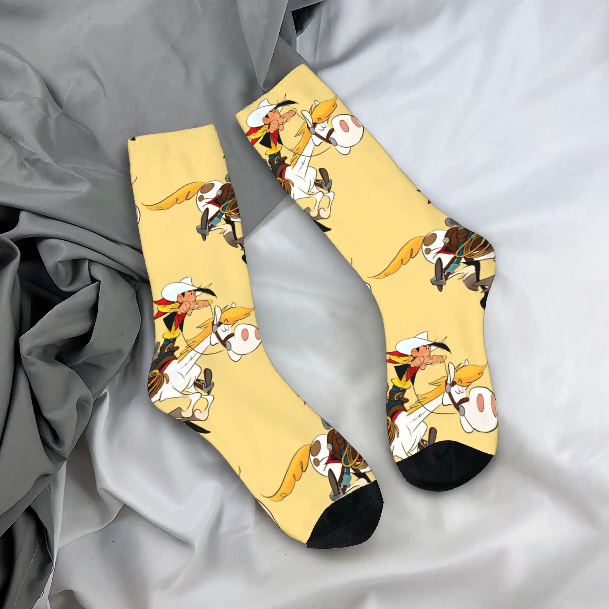 Lucky Luk  Socks  Anti Skid Stockings Men Soft Running Sports Socks Autumn Funny Graphic Socks