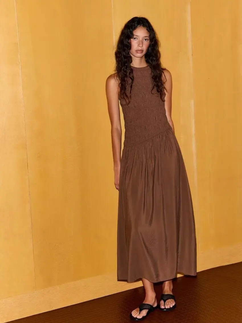 

Новое летнее женское ретро-платье миди с расклешенным подолом, приталенное, простого дизайна, повседневное, модное, для молодых женщин