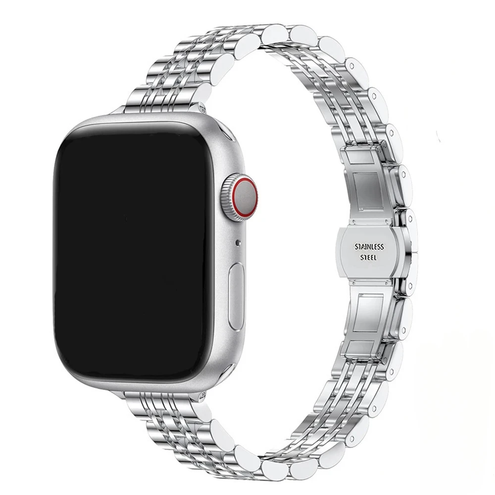 Roestvrij stalen band voor Apple Watch Ultra 2 Band 49 mm 42 mm 46 mm Metalen armband iWatch-serie 10 9 8 7 6 SE 5 4 3 Dames 45 41 mm