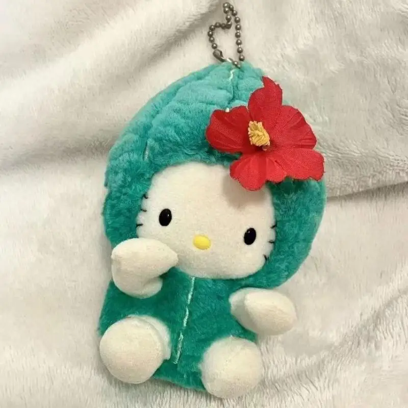 Hello Kitty Sanrio Cartoon Cute Bitter Gourd Hellokitty Limited Edition Keychain Charm Anime Plush Toys for Girls Birthday Gift