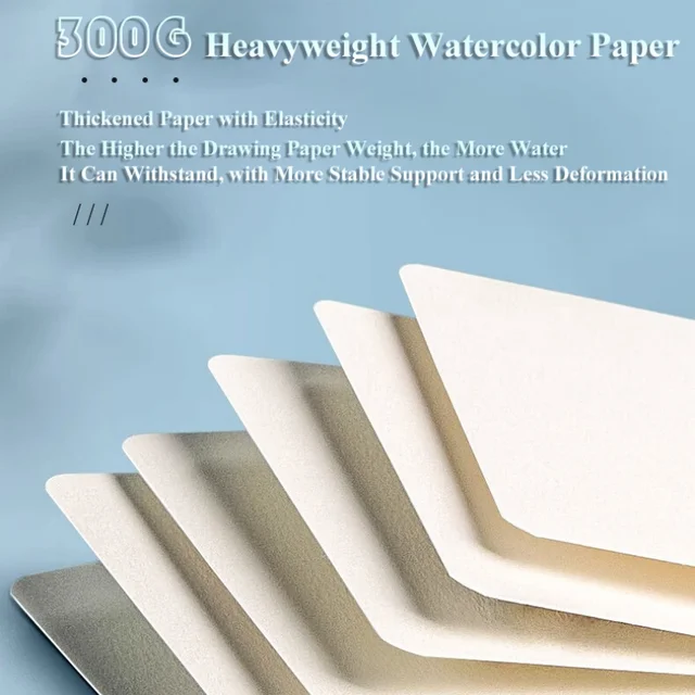 300g Wood Pulp Watercolor Paper Postcard | Coarse Grain, Square & Round Blank for Fine Art Painting​ 5