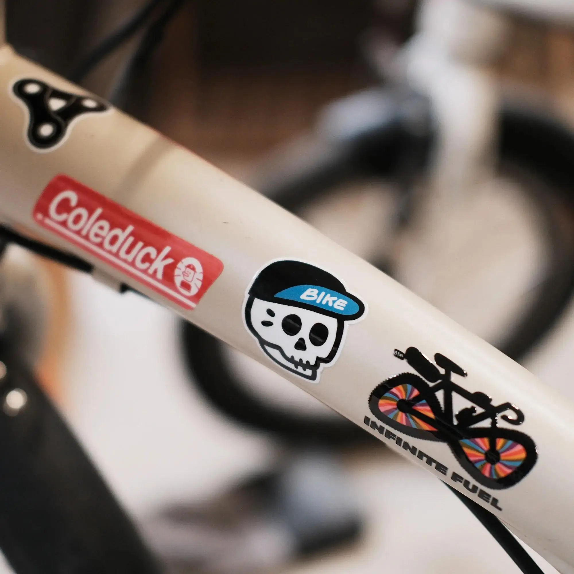 AliExpress NONE 1SET Cycling Theme Waterproof Sticker Set Cartoon Bike Chain Skeleton Decals for Bicycle Helmet Car Decor