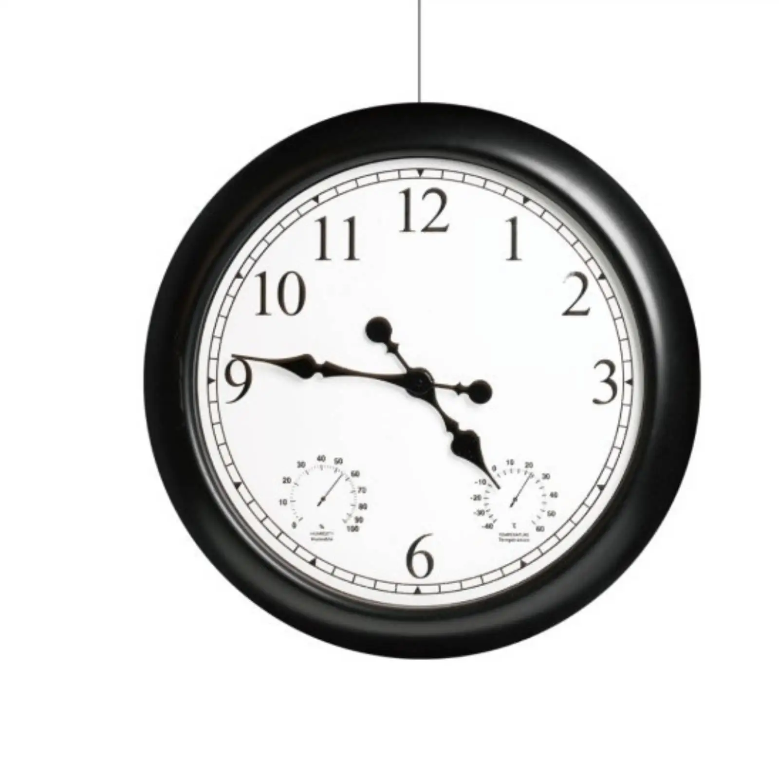 Outdoor Wall Clock with Thermometer and Hygrometer Round for Garden, Gardeners