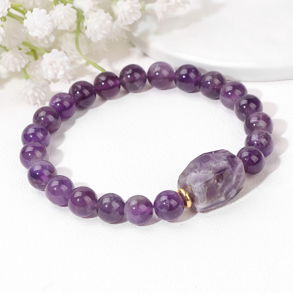 Handmade Natural Stone Labradorite Bracelet Square Shape Quartz Crystal Beads Charm Energy Bracelets Women Men Fashion Jewelry