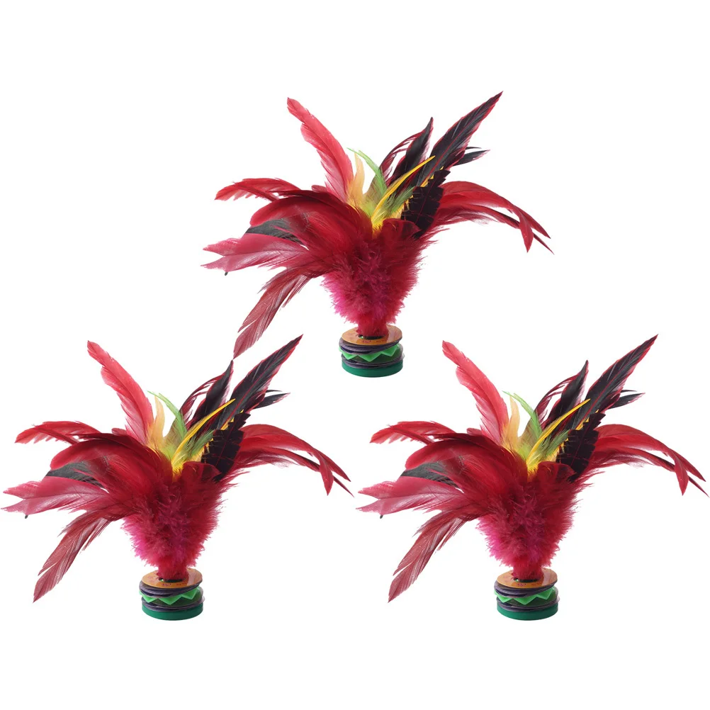 3 قطع ركلة الريشة الملونة المتينة في الهواء الطلق داخلي الترفيه اللياقة البدنية ممارسة الترفيه لعبة اللوازم الرياضية