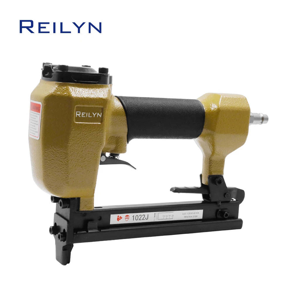 Reilyn Pneumatic Upholstery Stapler 20Ga 1022J Air Nailer 10-22mm Staples Crown 11.2mm Floor Roofing Framing Nail Gun